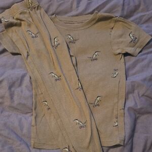 Carter's Brown Dinosaur Pajama Set